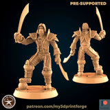 Pirates Miniature | B - Tabletop RPG & D&D miniature. Perfect for wargaming & collectors