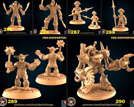 Pirates Miniature | Set of 6 - Tabletop RPG & D&D miniature. Perfect for wargaming & collectors