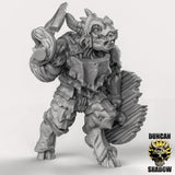 Plague Covered Beastmen Miniature | Left - Tabletop RPG & D&D miniature. Perfect for wargaming & collectors