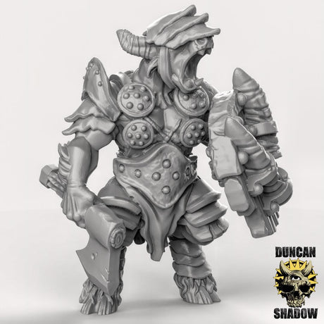 Plague Covered Beastmen Miniature | Middle - Tabletop RPG & D&D miniature. Perfect for wargaming & collectors