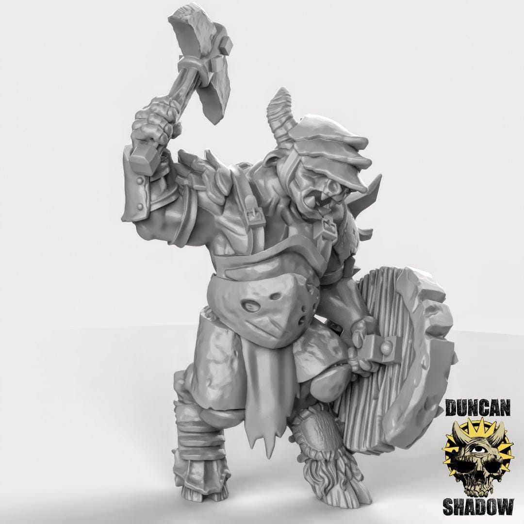 Plague Covered Beastmen Miniature | Right - Tabletop RPG & D&D miniature. Perfect for wargaming & collectors