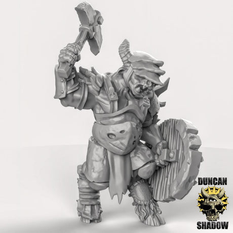 Plague Covered Beastmen Miniature | Right - Tabletop RPG & D&D miniature. Perfect for wargaming & collectors