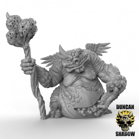 Large Plague Demon Miniature | left - Tabletop RPG & D&D miniature. Perfect for wargaming & collectors
