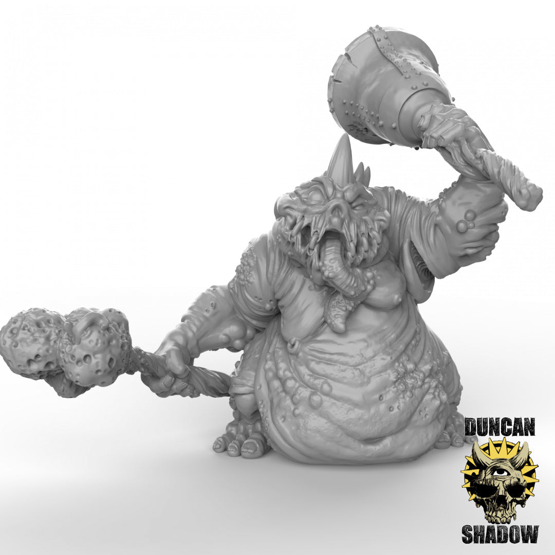 Large Plague Demon Miniature | Right - Tabletop RPG & D&D miniature. Perfect for wargaming & collectors