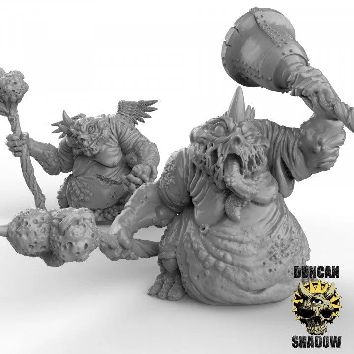 Large Plague Demon Miniature | set of 2 - Tabletop RPG & D&D miniature. Perfect for wargaming & collectors