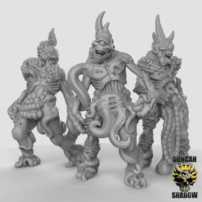 Plague Demon Miniature | Set of 3 - Tabletop RPG & D&D miniature. Perfect for wargaming & collectors