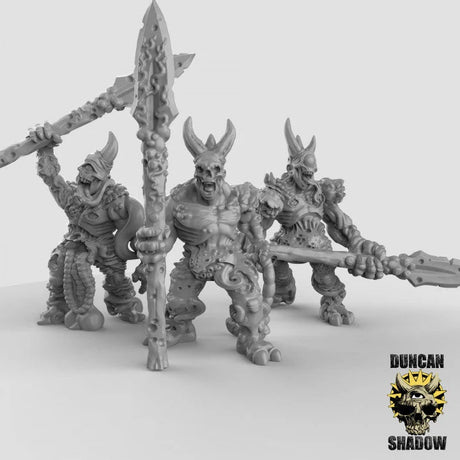 Plague Demon Miniature | Set of 3 - Tabletop RPG & D&D miniature. Perfect for wargaming & collectors