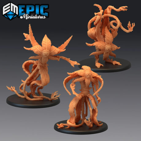 Plant Golem Miniature | Set of 3 - Tabletop RPG & D&D miniature. Perfect for wargaming & collectors