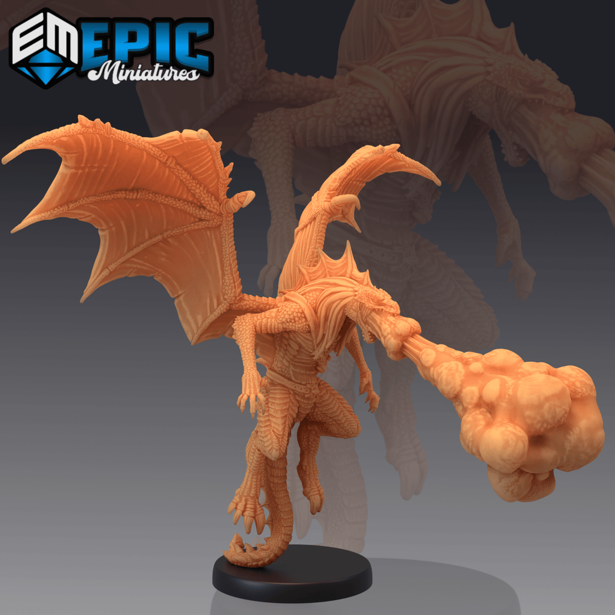 Poison Draconic Demon Miniature | C - Tabletop RPG & D&D miniature. Perfect for wargaming & collectors
