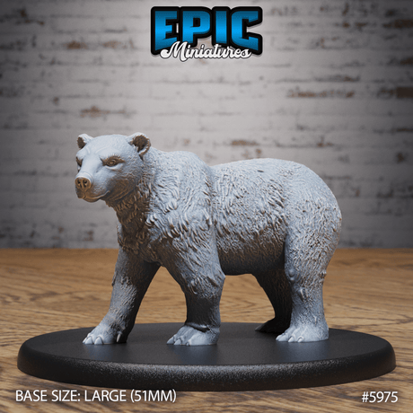 Polar Bear Miniature | A - Tabletop RPG & D&D miniature. Perfect for wargaming & collectors