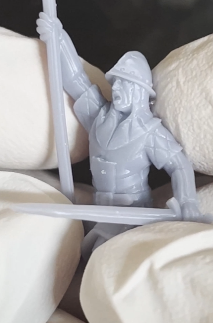 A detailed set of highly crafted miniature guards, perfect for tabletop RPGs, Dungeons & Dragons, and wargames. Featuring armored warriors with shields, spears, and swords, ready to defend any fantasy setting. Intricately sculpted with realistic textures and dynamic poses, ideal for collectors and gamers alike.