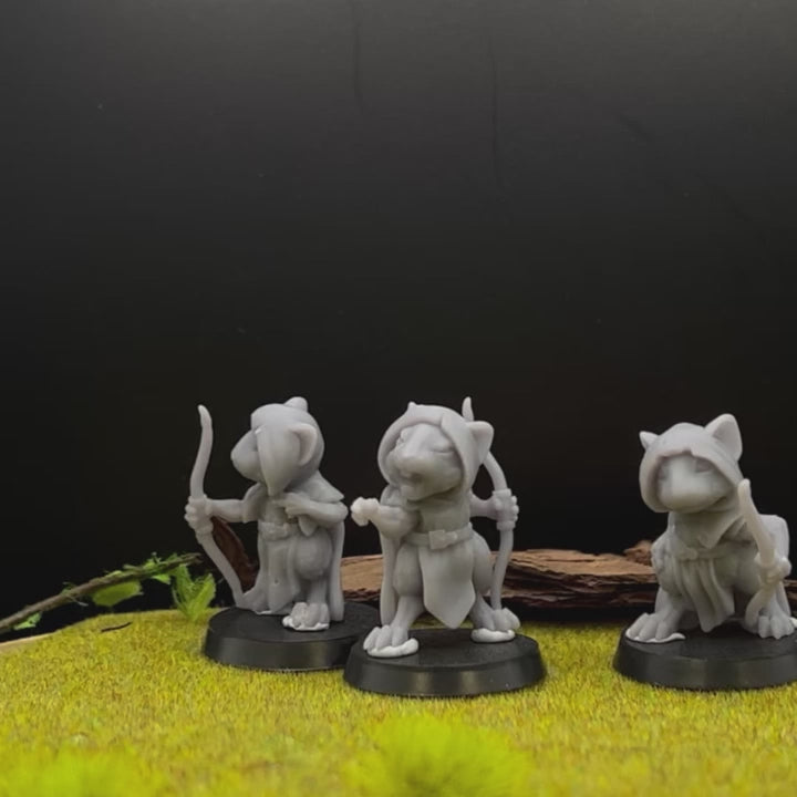Ranger Mousefolk miniature – 3D printed fantasy animal hero for D&D and RPGs. Highly detailed resin model for tabletop gaming.
