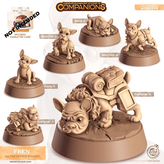 Pug Companion, CastnPlay Miniature - Bare A - 32mm
