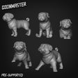 Pug Familiar Miniature | Top Left - Tabletop RPG & D&D miniature. Perfect for wargaming & collectors