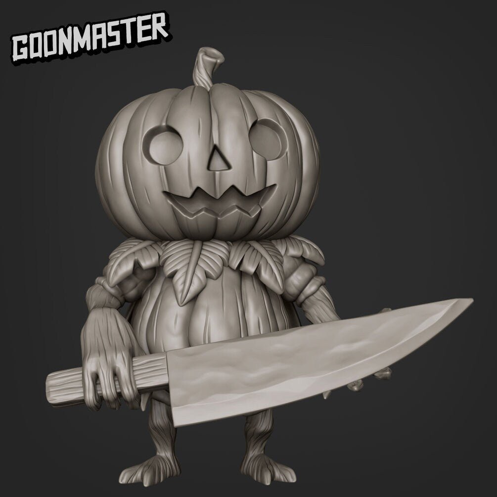 Pumpkin men Miniature | A - Tabletop RPG & D&D miniature. Perfect for wargaming & collectors