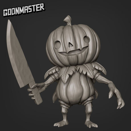 Pumpkin men Miniature | B - Tabletop RPG & D&D miniature. Perfect for wargaming & collectors