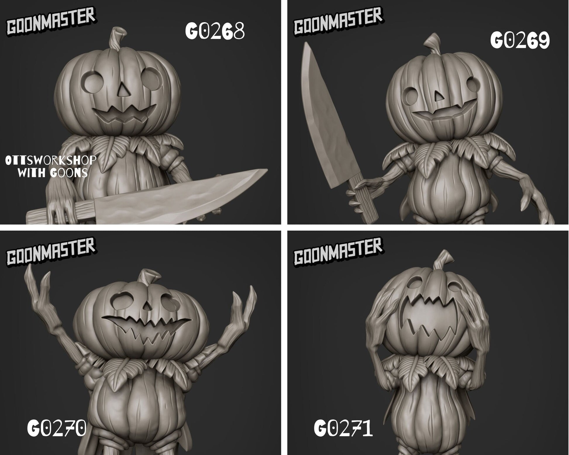 Pumpkin men Miniature - set of 4 - 28mm