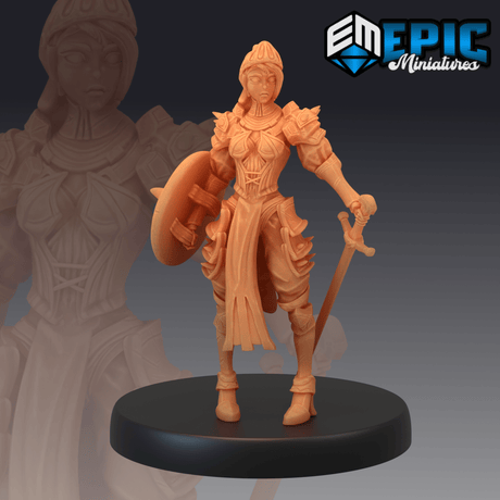 Queens Knight Miniature | A - Tabletop RPG & D&D miniature. Perfect for wargaming & collectors
