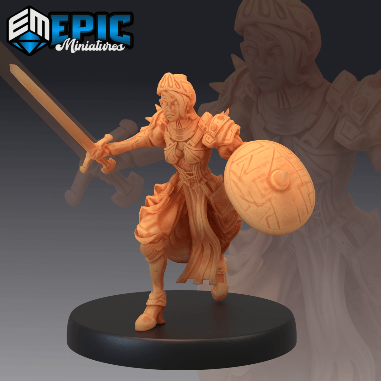 Queens Knight Miniature | B - Tabletop RPG & D&D miniature. Perfect for wargaming & collectors