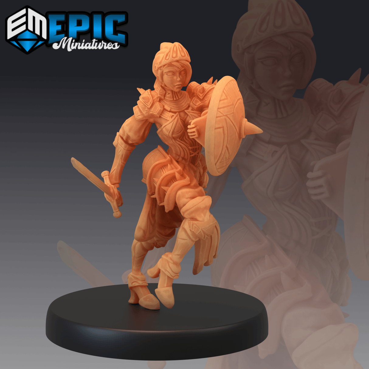 Queens Knight Miniature | C - Tabletop RPG & D&D miniature. Perfect for wargaming & collectors