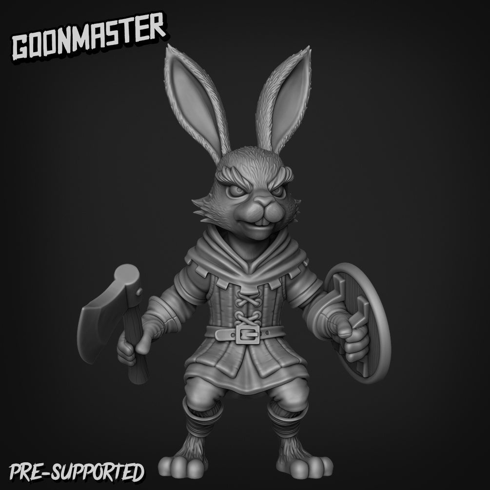 Rabbit Folk Miniature Set 2 | A - Tabletop RPG & D&D miniature. Perfect for wargaming & collectors