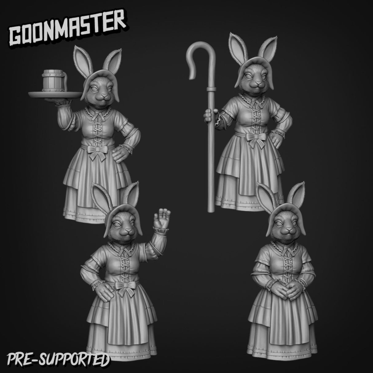 Rabbit Folk Bundle Miniature | 28mm - Tabletop RPG & D&D miniature. Perfect for wargaming & collectors