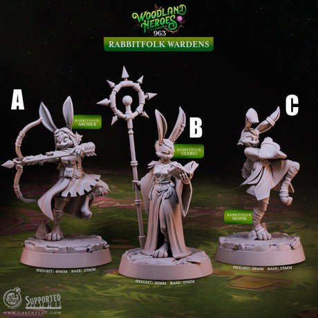 Rabbit Folk Miniature | A - Tabletop RPG & D&D miniature. Perfect for wargaming & collectors