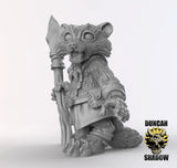 Raccoon Druid Miniature | C - Tabletop RPG & D&D miniature. Perfect for wargaming & collectors