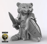 Raccoon Fighter Miniature | B - Tabletop RPG & D&D miniature. Perfect for wargaming & collectors