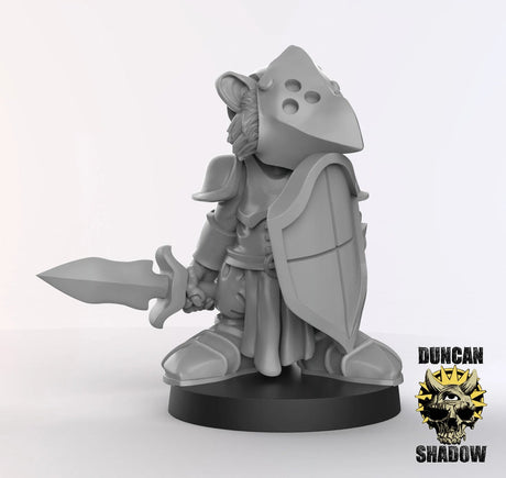 Raccoon Fighter Miniature | C - Tabletop RPG & D&D miniature. Perfect for wargaming & collectors