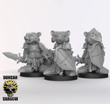 Raccoon Fighter Miniature | Set of 3 - Tabletop RPG & D&D miniature. Perfect for wargaming & collectors