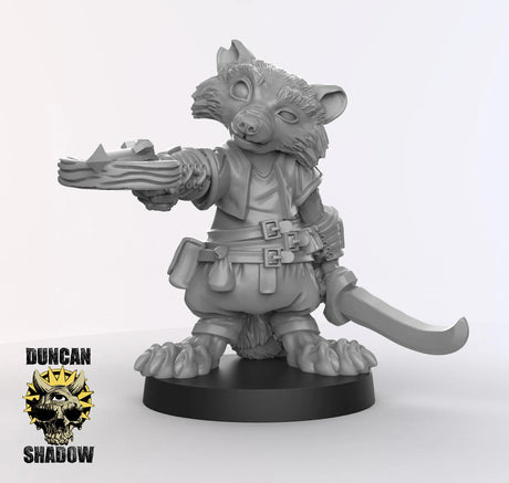 Raccoon Ranger Miniature | A - Tabletop RPG & D&D miniature. Perfect for wargaming & collectors