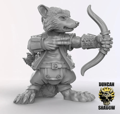 Raccoon Ranger Miniature | C - Tabletop RPG & D&D miniature. Perfect for wargaming & collectors