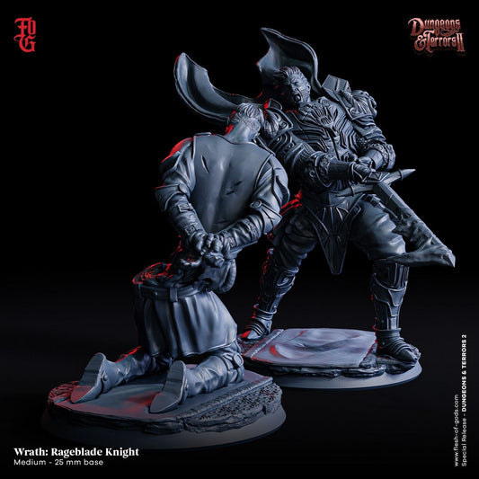 Rageblade Knight Wraith Miniature - Rageblade Knight - 32mm