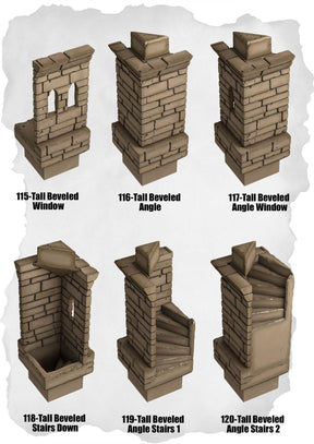 Ramparts & Ruins Tiles Beveled Tall Arch Pack (RR 115 to RR 120) | Set of 6 - Tabletop RPG & D&D miniature. Perfect for wargaming & collectors