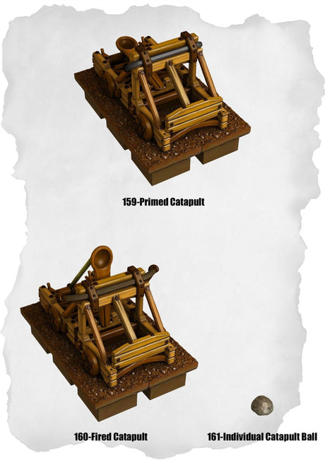 Ramparts & Ruins Tiles Catapult Pack (RR 159 to RR 161) | Set of 3 - Tabletop RPG & D&D miniature. Perfect for wargaming & collectors