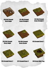 Ramparts & Ruins Tiles Dirt & Grass Pack (RR 010 to RR 018) | Set of 9 - Tabletop RPG & D&D miniature. Perfect for wargaming & collectors