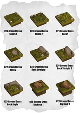 Ramparts & Ruins Tiles Grass & Rocks Pack (RR 019 to RR 027) | Set of 9 - Tabletop RPG & D&D miniature. Perfect for wargaming & collectors