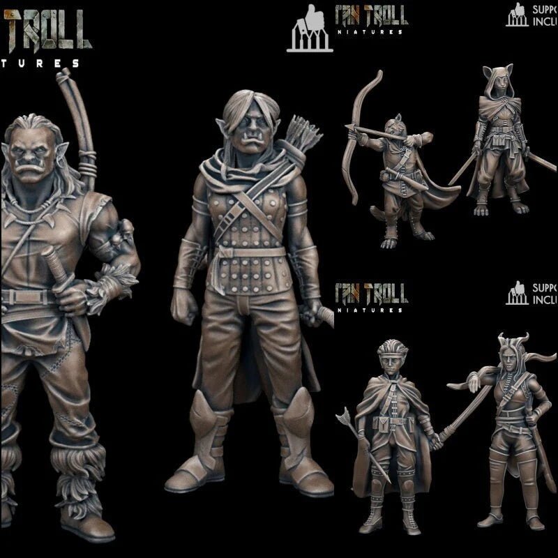 Ranger Heroes Miniature set 3 | set of 6 - Tabletop RPG & D&D miniature. Perfect for wargaming & collectors