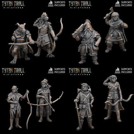 Ranger Heroes Miniature set 2 | set of 8 - Tabletop RPG & D&D miniature. Perfect for wargaming & collectors