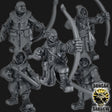 Ranger with Bows Miniature | Set of 5 - Tabletop RPG & D&D miniature. Perfect for wargaming & collectors