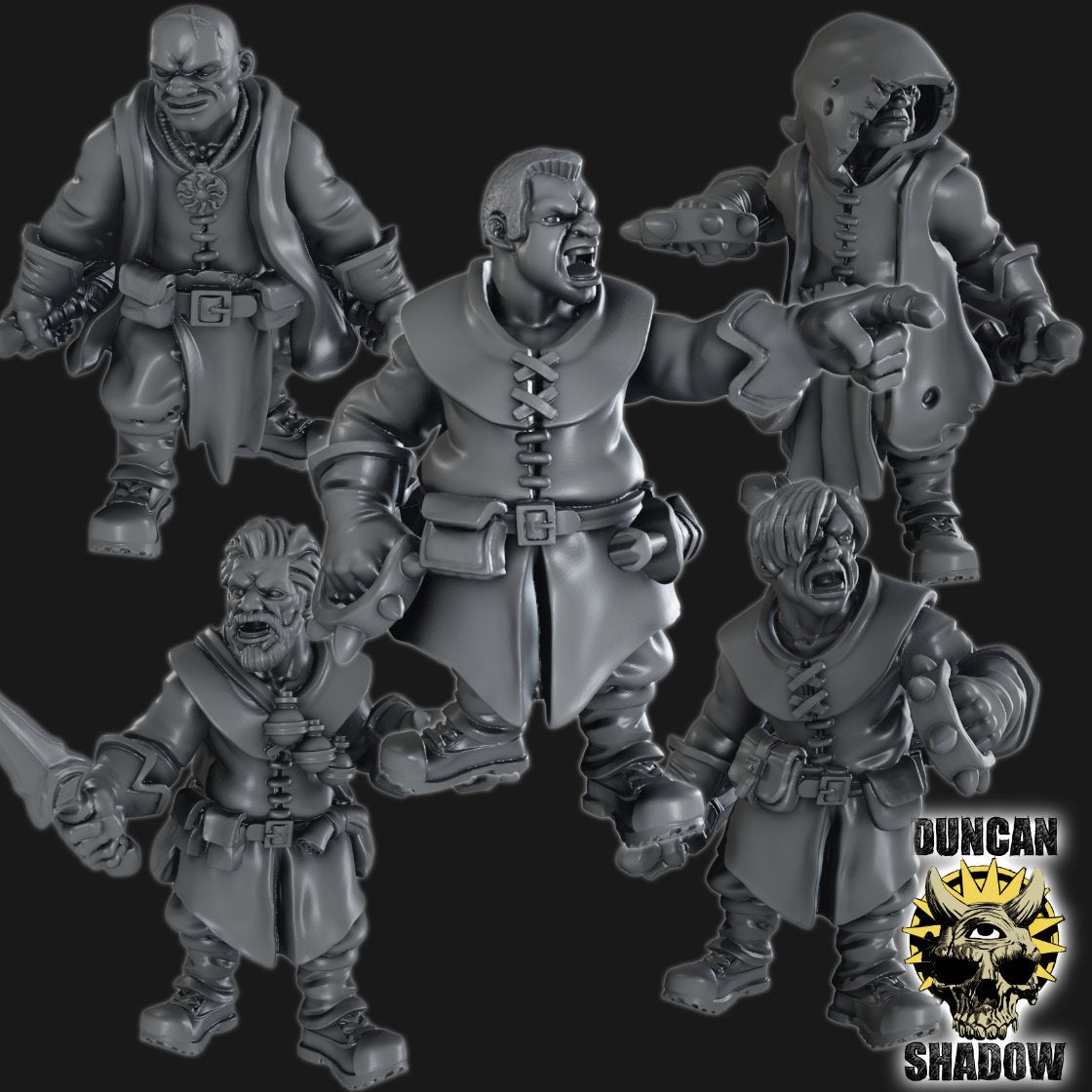 Ranger with Daggers Miniature | Set of 5 - Tabletop RPG & D&D miniature. Perfect for wargaming & collectors