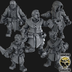 Ranger with Daggers Miniature | Set of 5 - Tabletop RPG & D&D miniature. Perfect for wargaming & collectors