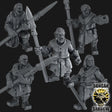 Ranger with Spears Miniature | Set of 5 - Tabletop RPG & D&D miniature. Perfect for wargaming & collectors