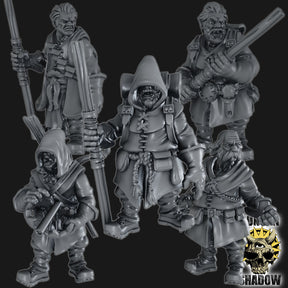Ranger Woodsman Miniature | Set of 5 - Tabletop RPG & D&D miniature. Perfect for wargaming & collectors