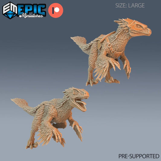 Raptor Dino Miniature - Set of 2 - 28mm