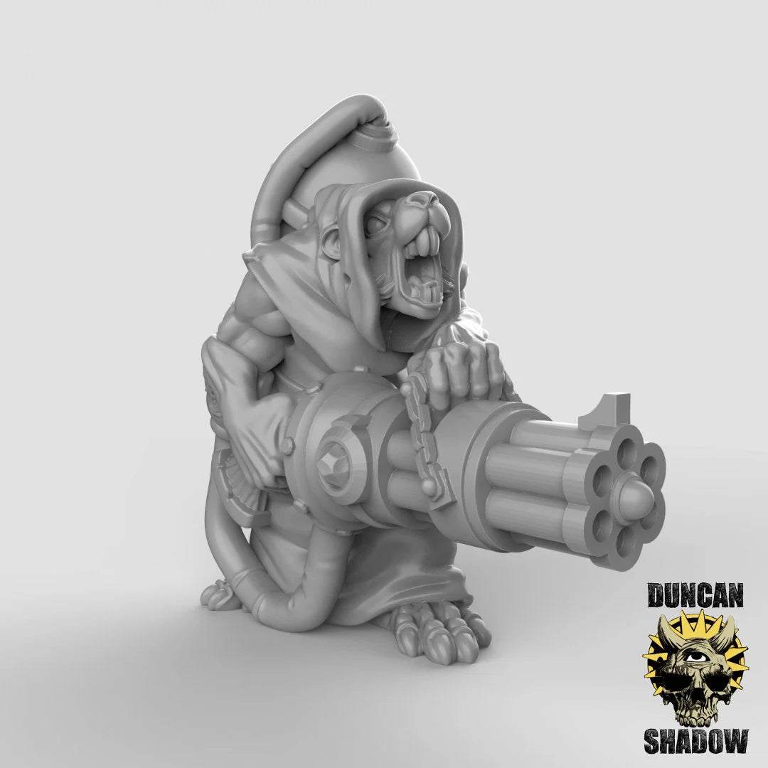 Ratfolk Gunner Miniature | A - Tabletop RPG & D&D miniature. Perfect for wargaming & collectors