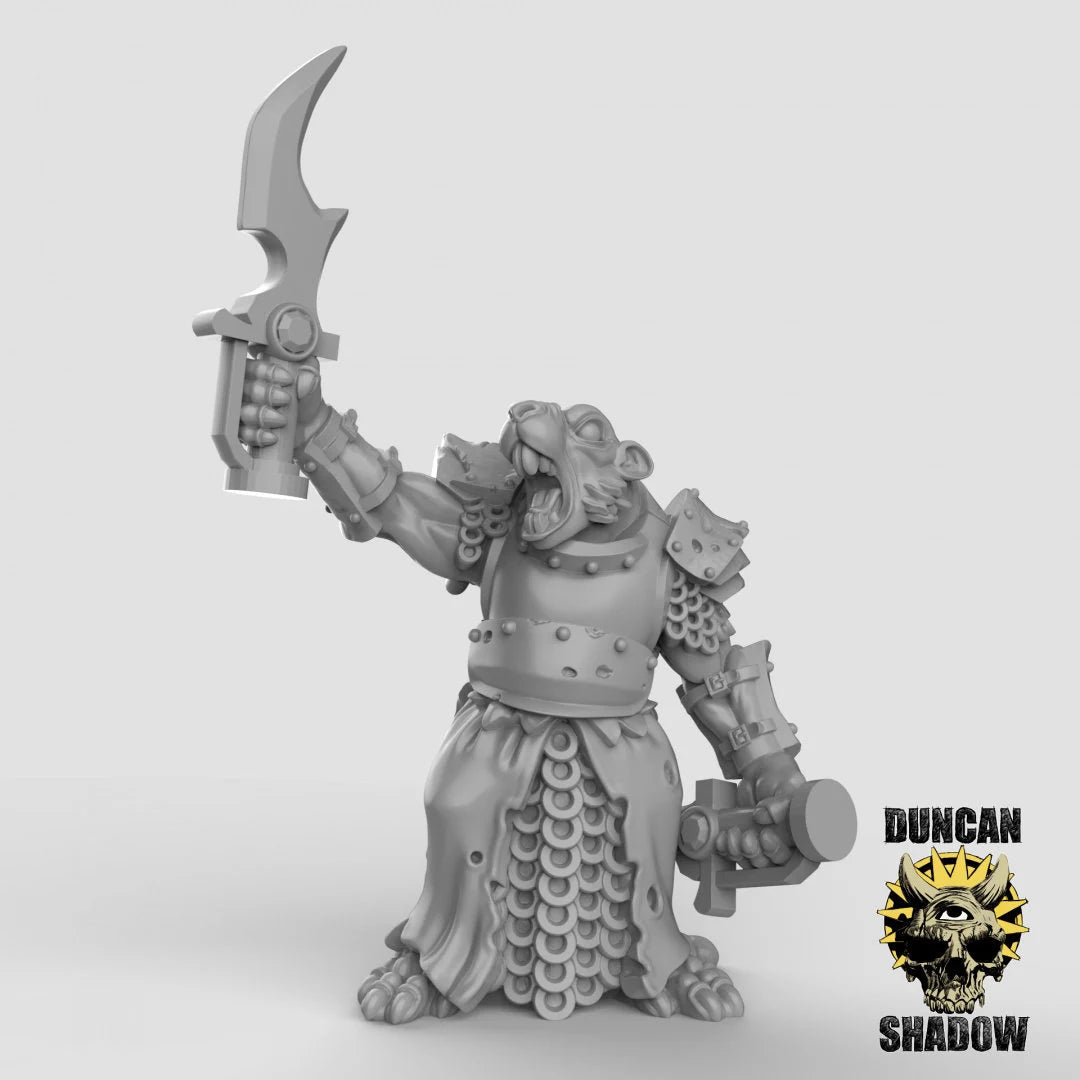 Ratfolk warrior leaders | B - Tabletop RPG & D&D miniature. Perfect for wargaming & collectors