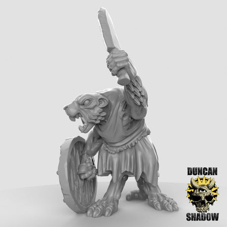 Sewer Rat Folk Miniature | A - Tabletop RPG & D&D miniature. Perfect for wargaming & collectors