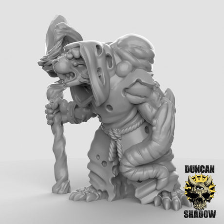 Rat folk Necromancers Miniature | A - Tabletop RPG & D&D miniature. Perfect for wargaming & collectors